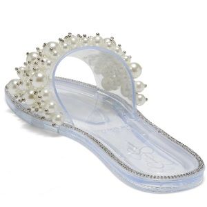 Kassime Crystal Embellished Jelly Slide Sandal (Women)